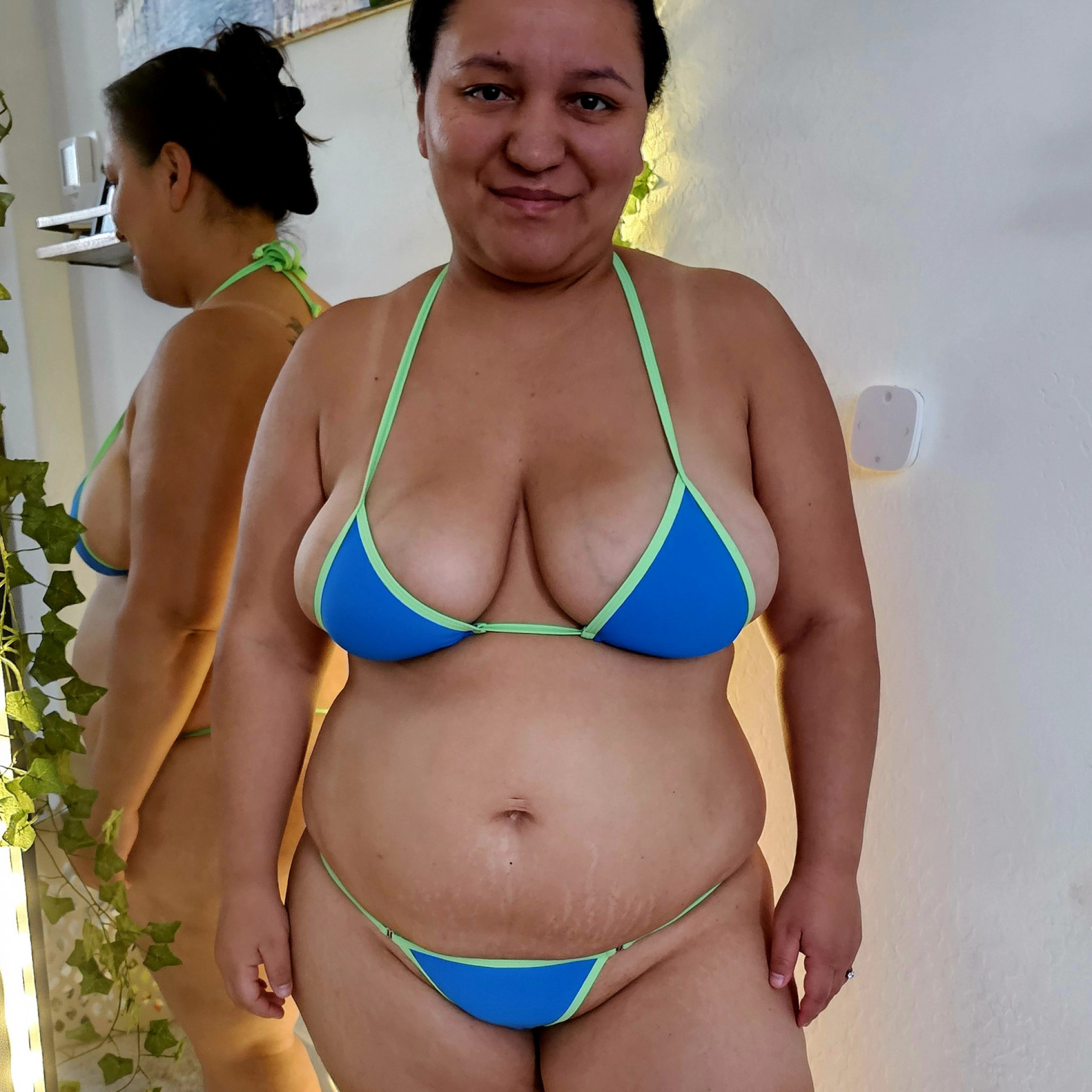 Blue micro bikini