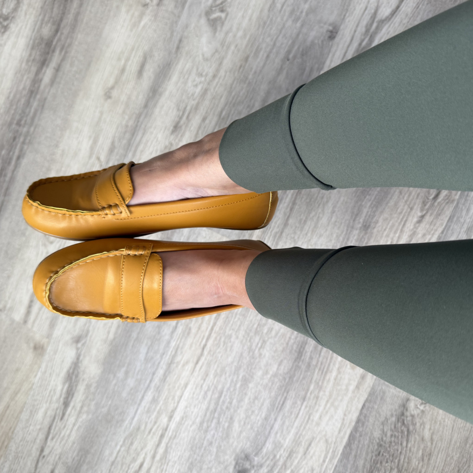 Faux leather flats
