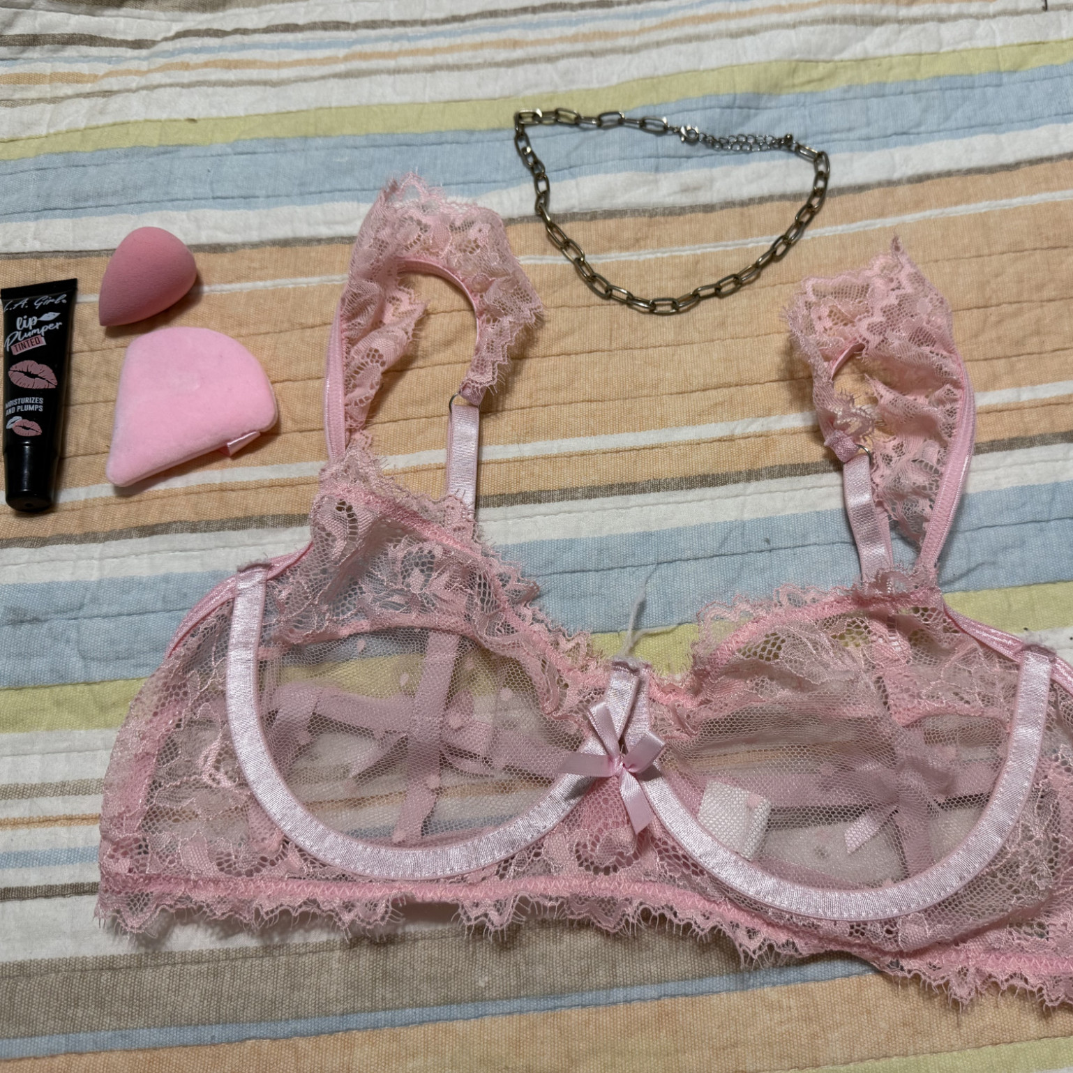 Sissy Starter Bundle: Pink Lingerie necklace and makeup set
