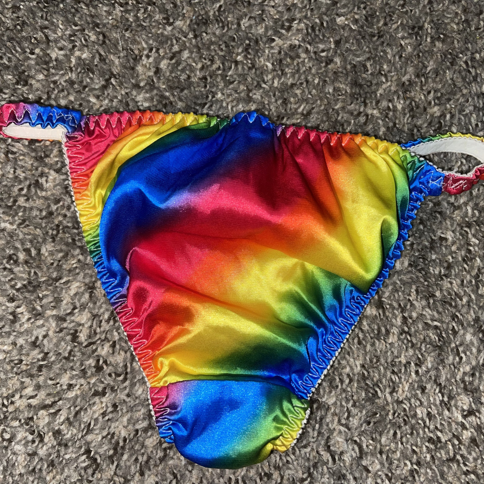 Rainbow Satin Thong