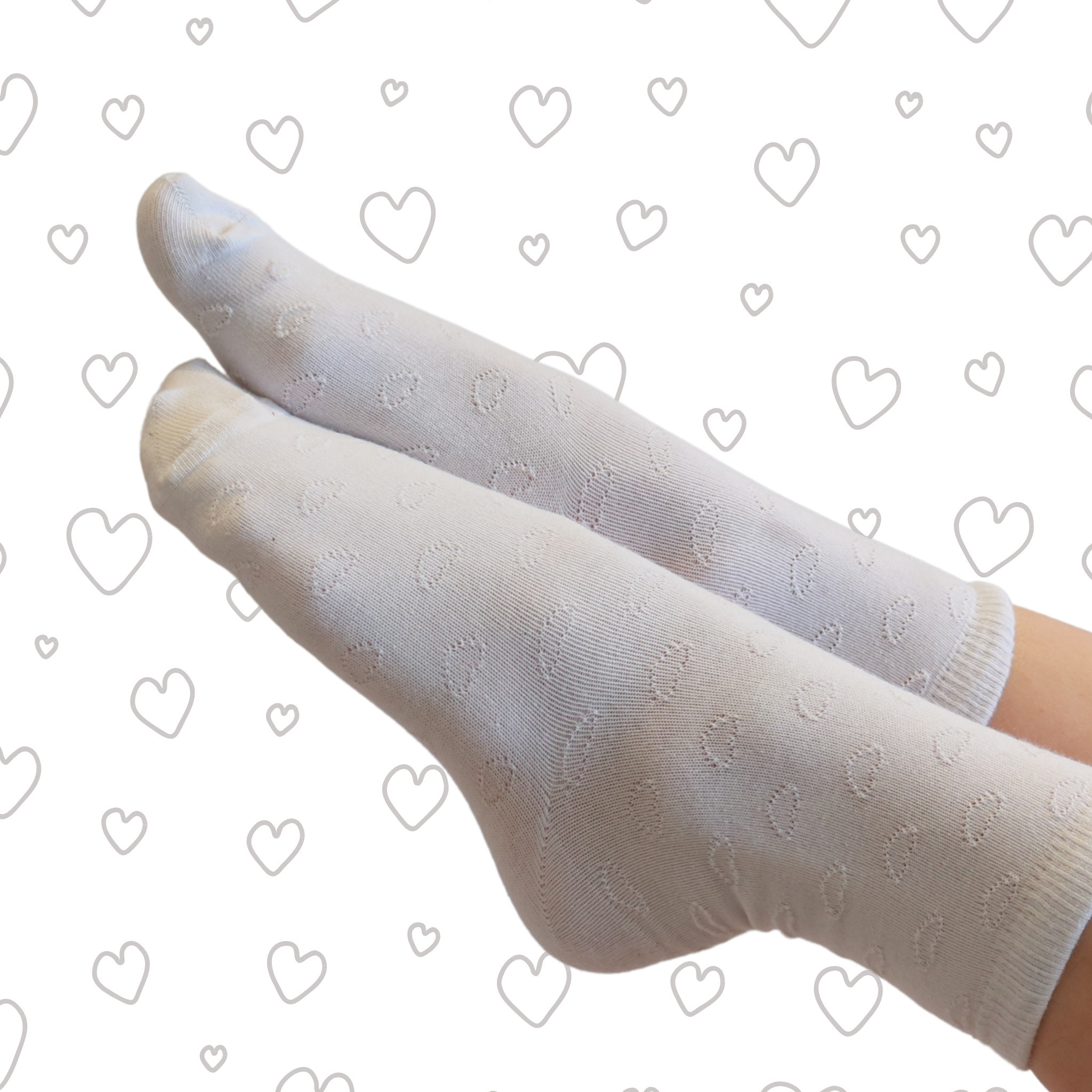 White Heart Socks