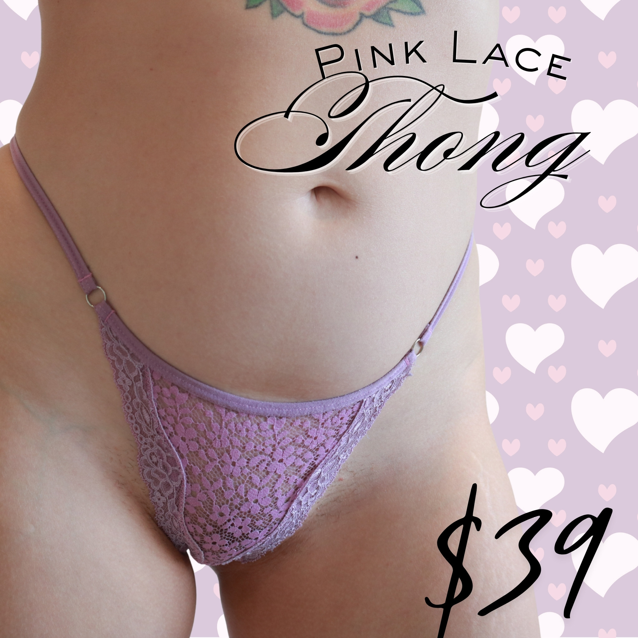 Pink Lace Thong