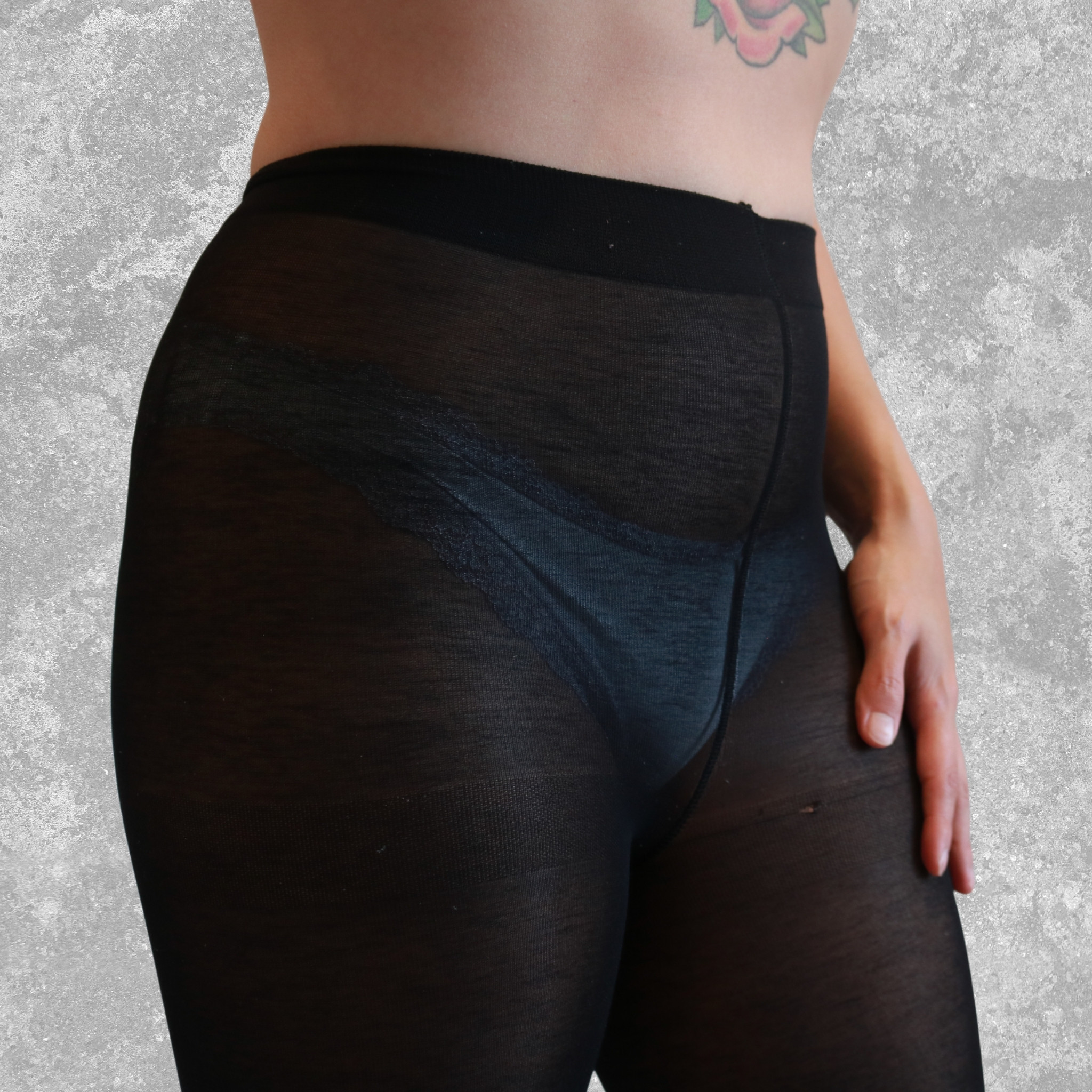 Worn Thick Black Tight