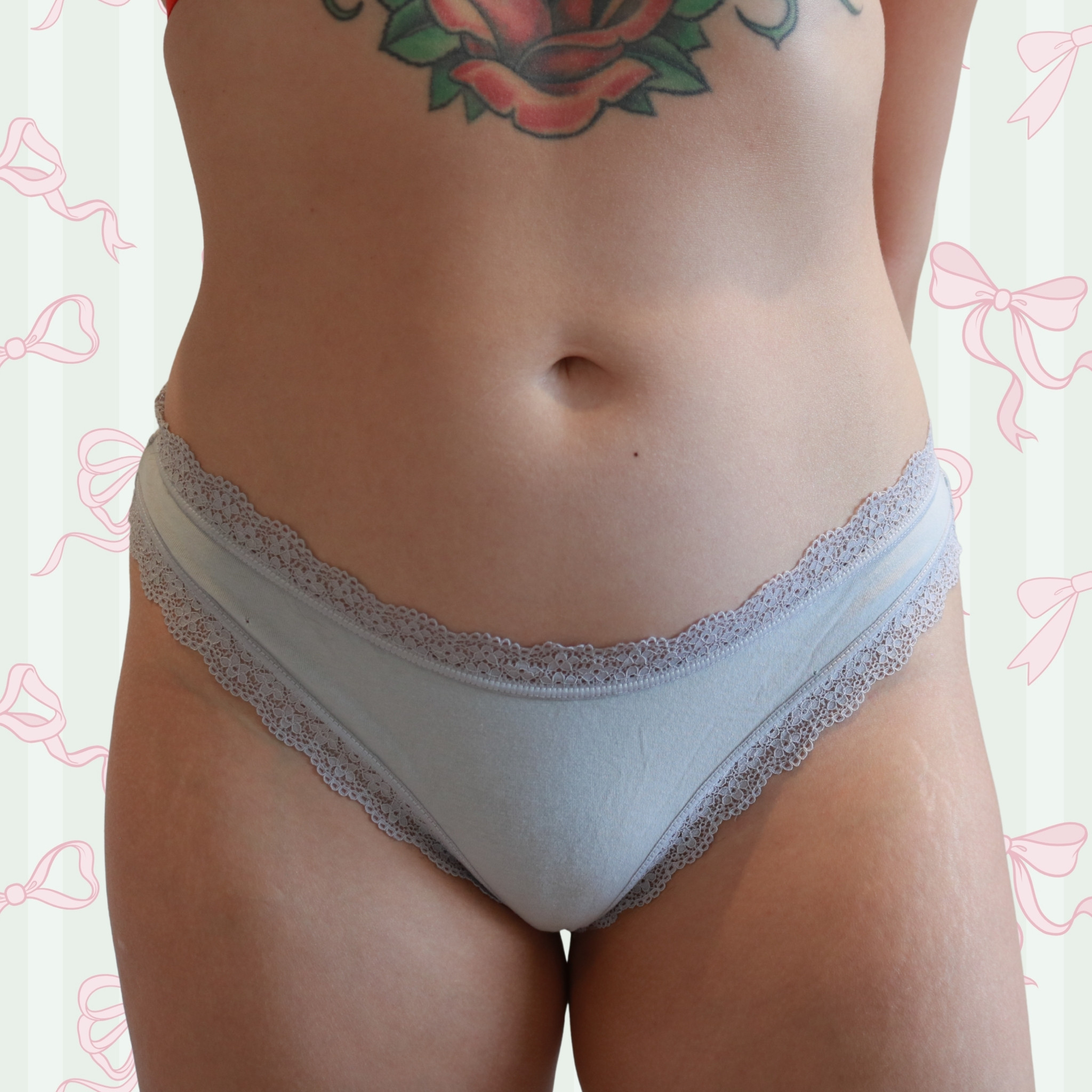 Worn White Lace Full Panties