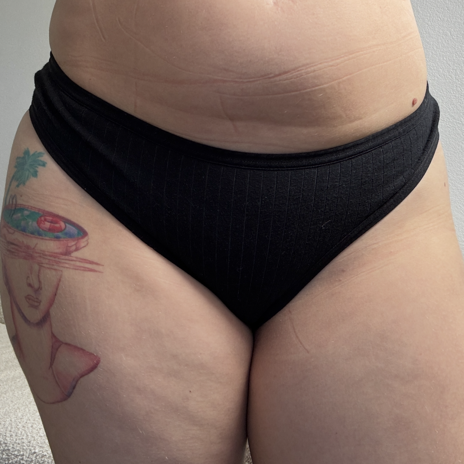 black bikini panties with black gusset