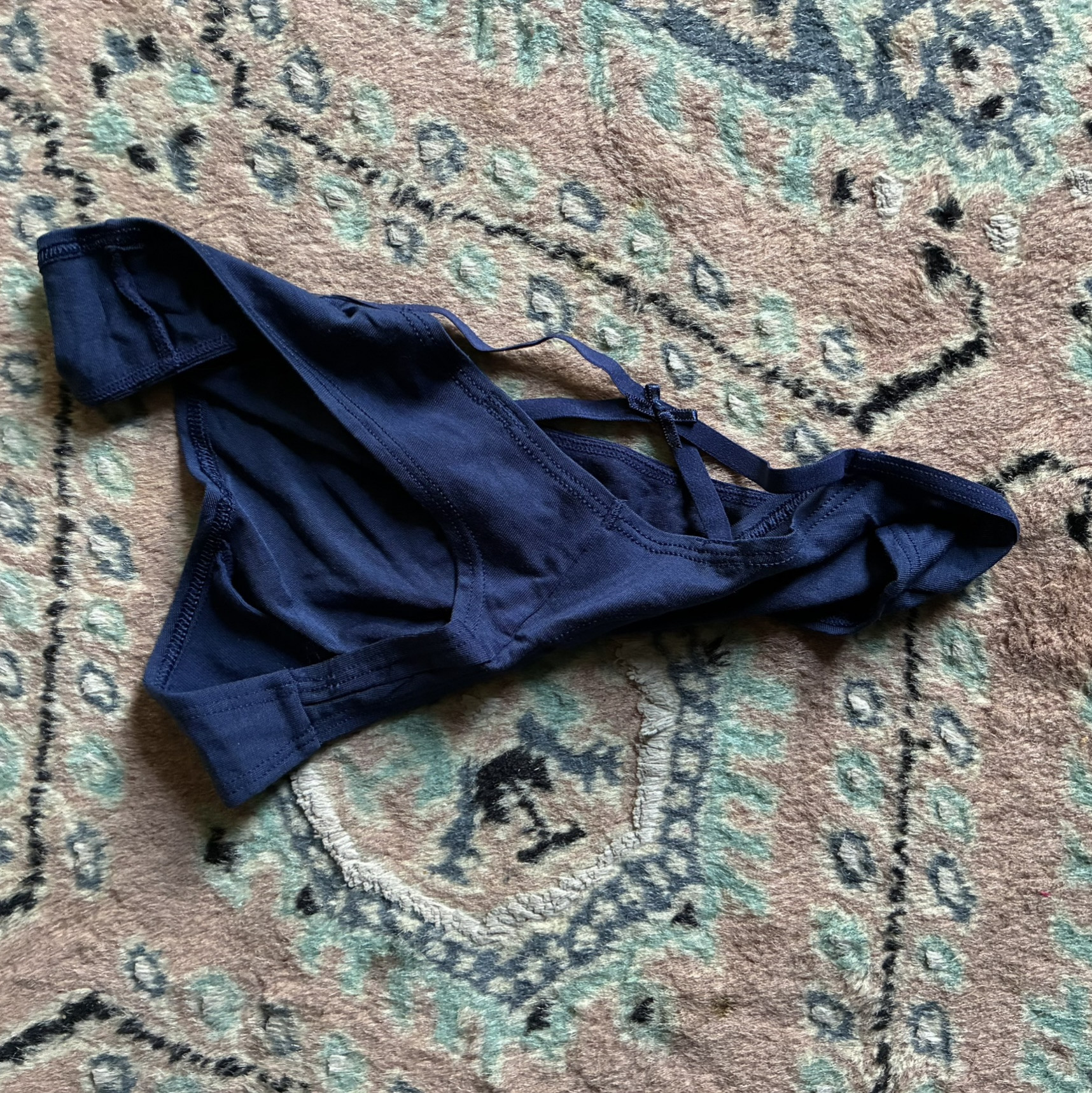 Navy Blue Strappy Thong