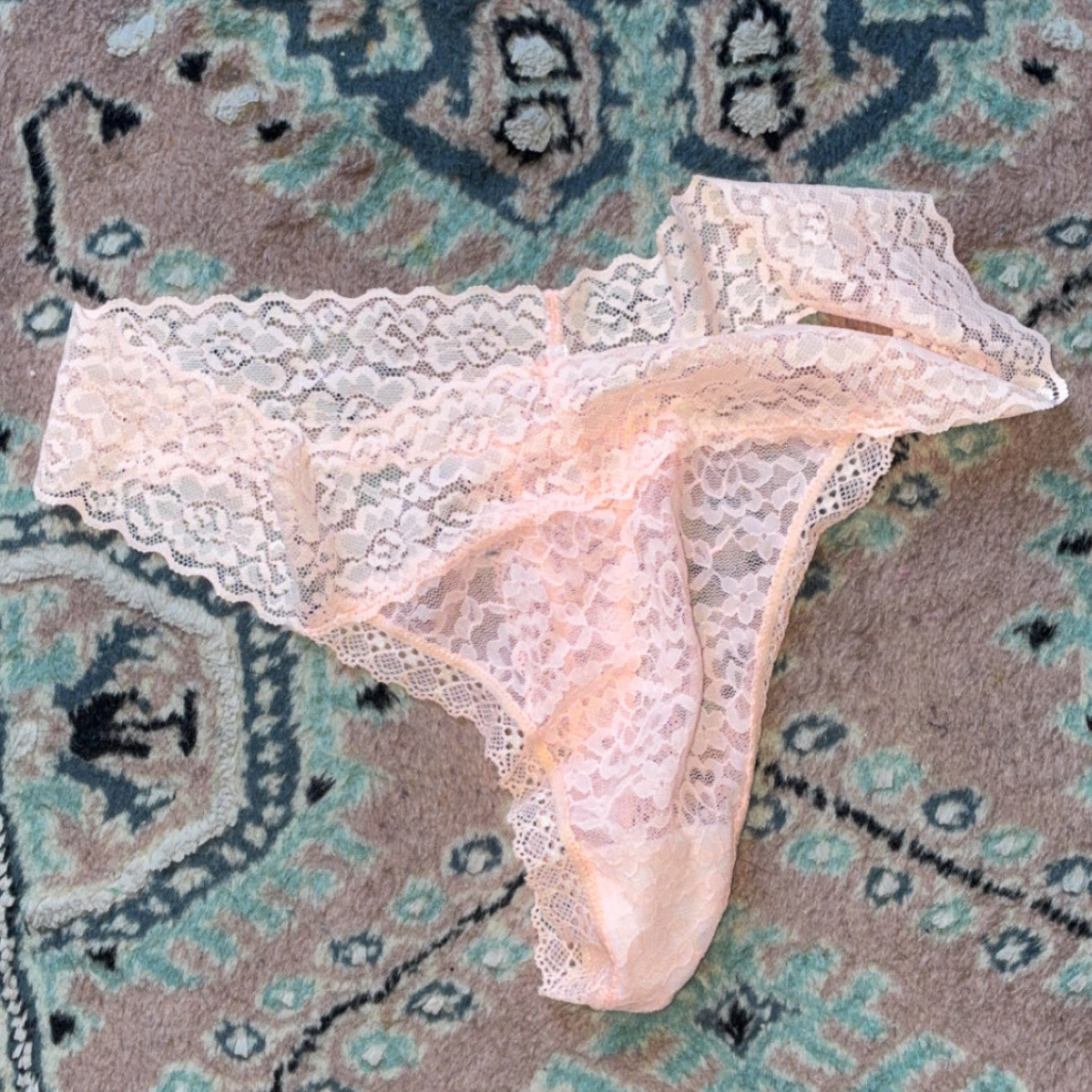 Soft Pink Lace Thong