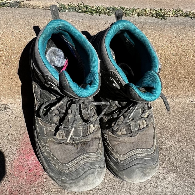 Very worn hiking boots