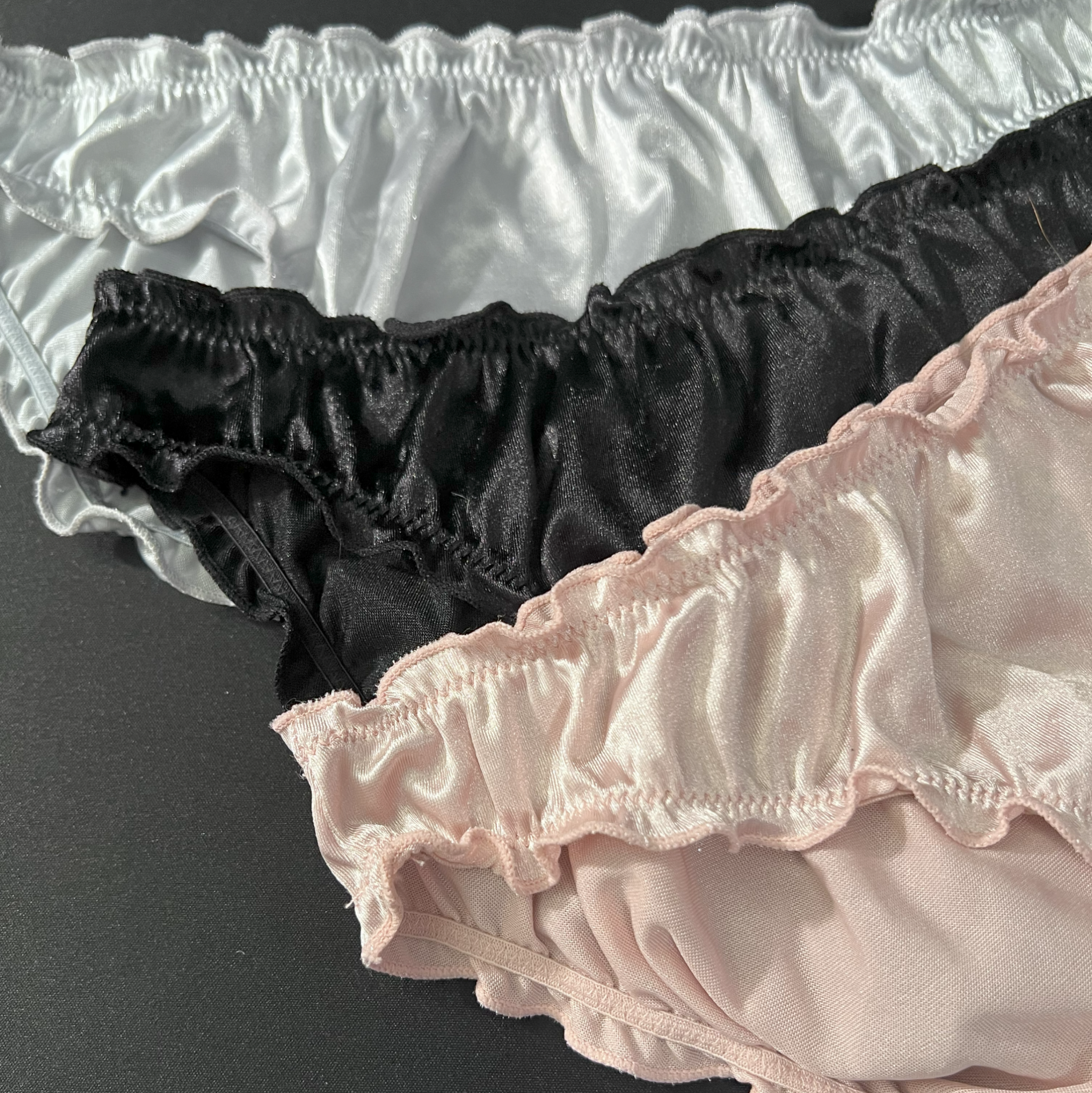 Silver Silky Satin Panties Worn 48 hours