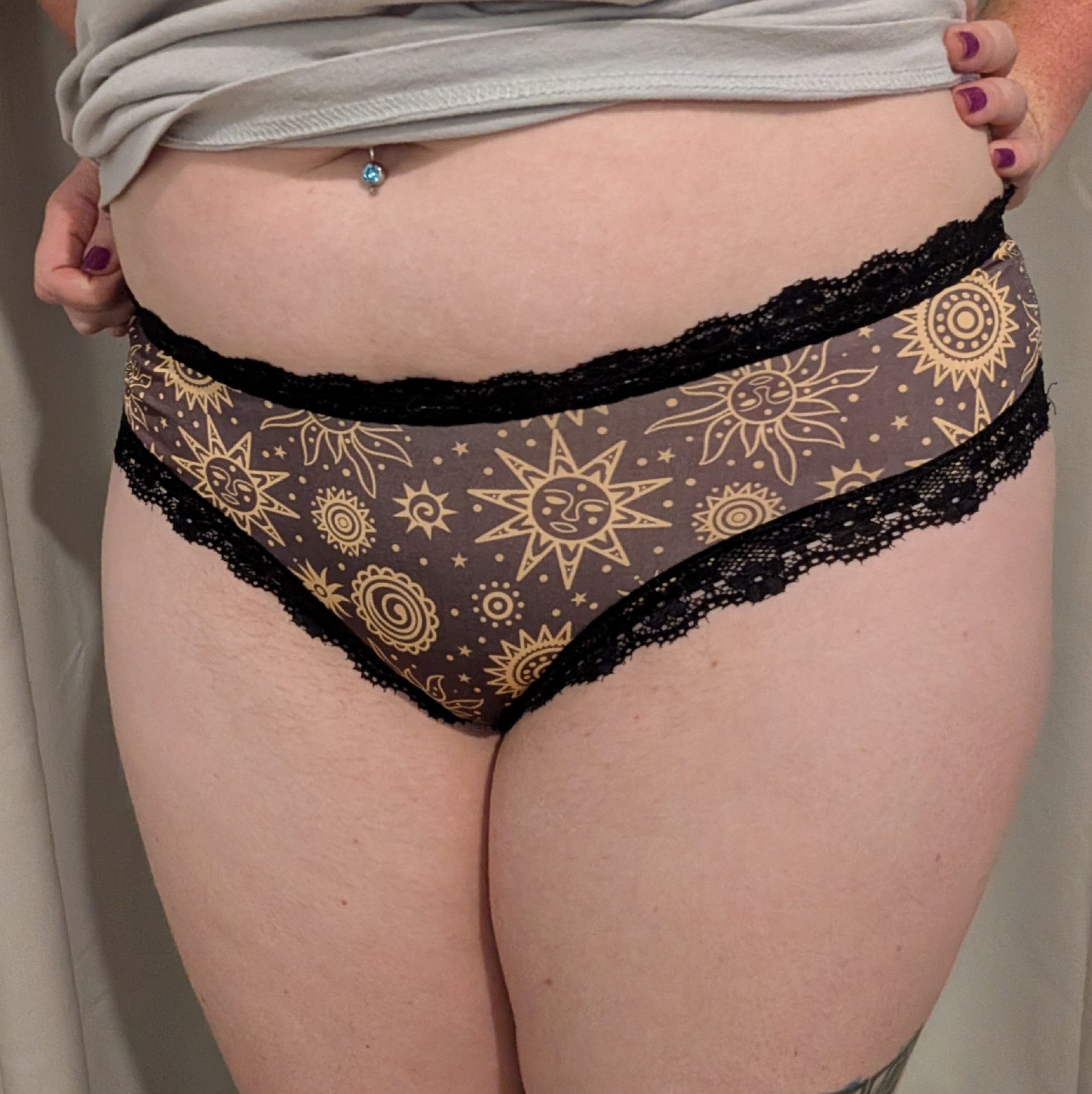 Worn Dirty Sun and Stars Panties