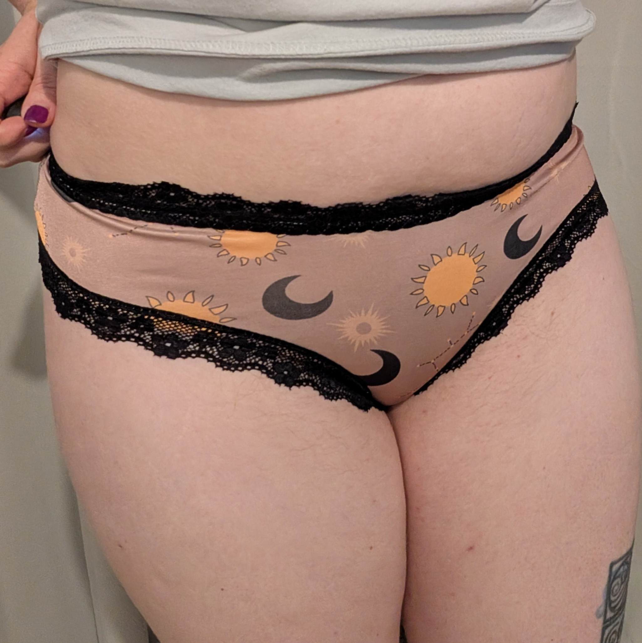 Worn Dirty Soft Sun and Moon Panties
