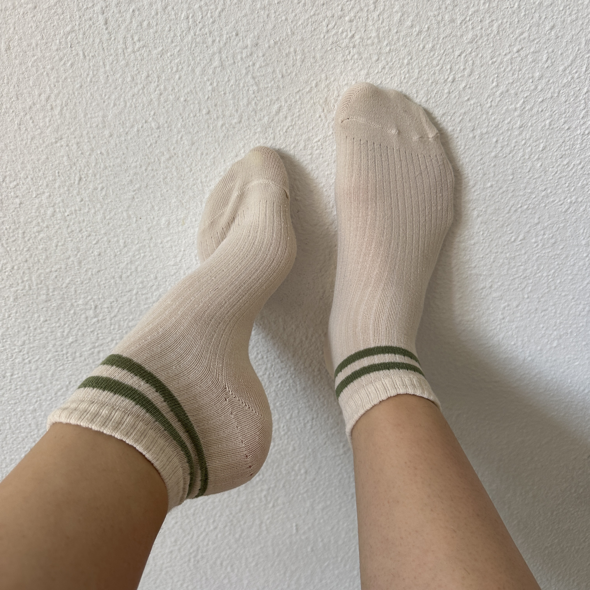 Short White Striped Sporty Socks