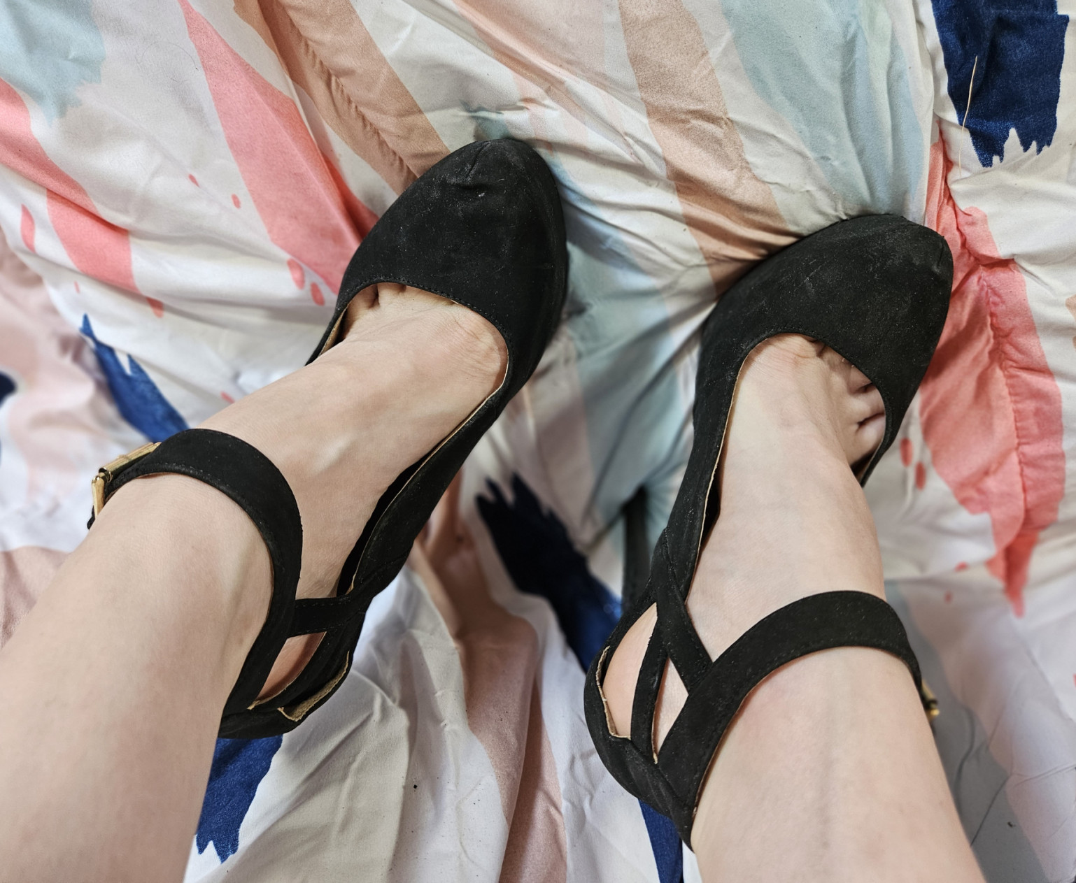 Very Worn Black High Heels