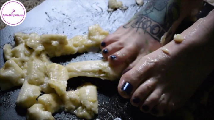 Messy Banana Food Crush with Feet