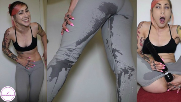 Forcible Pissing in Leggings Cum