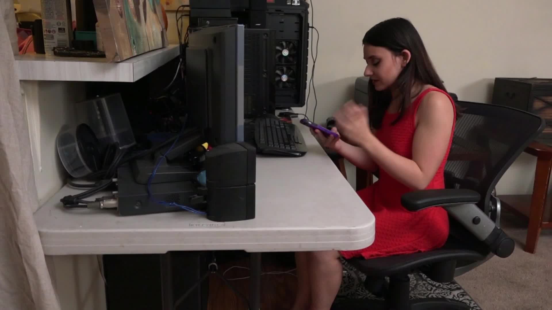 Redhead Office Assistant Sexy Red Dress